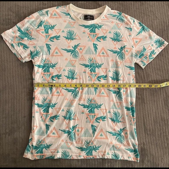 MTL Made To Live Pattern T-Shirt Large Turquoise - Picture 2 of 5